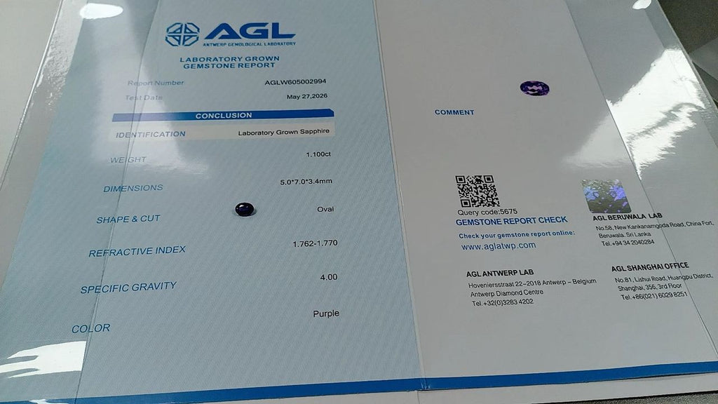 Saphir Bleu – 1 Carat | Certificat AGL