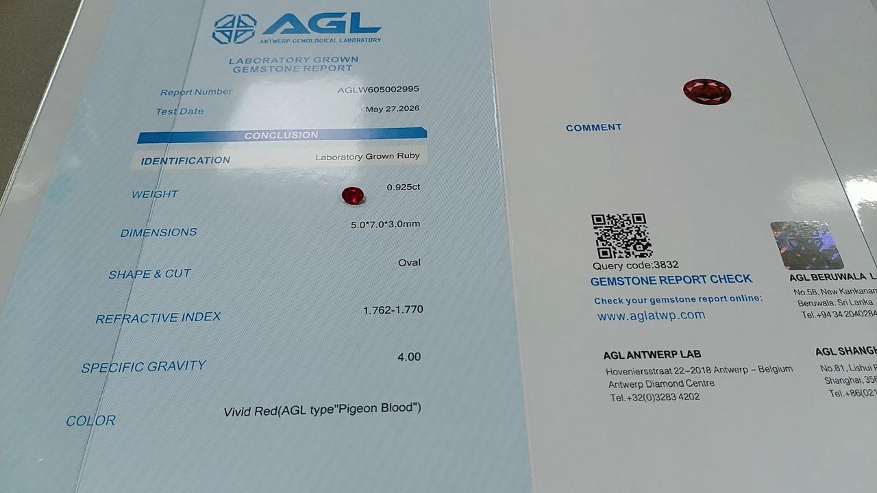 Rubis Sang de Pigeon – 1 Carat | Certificat AGL